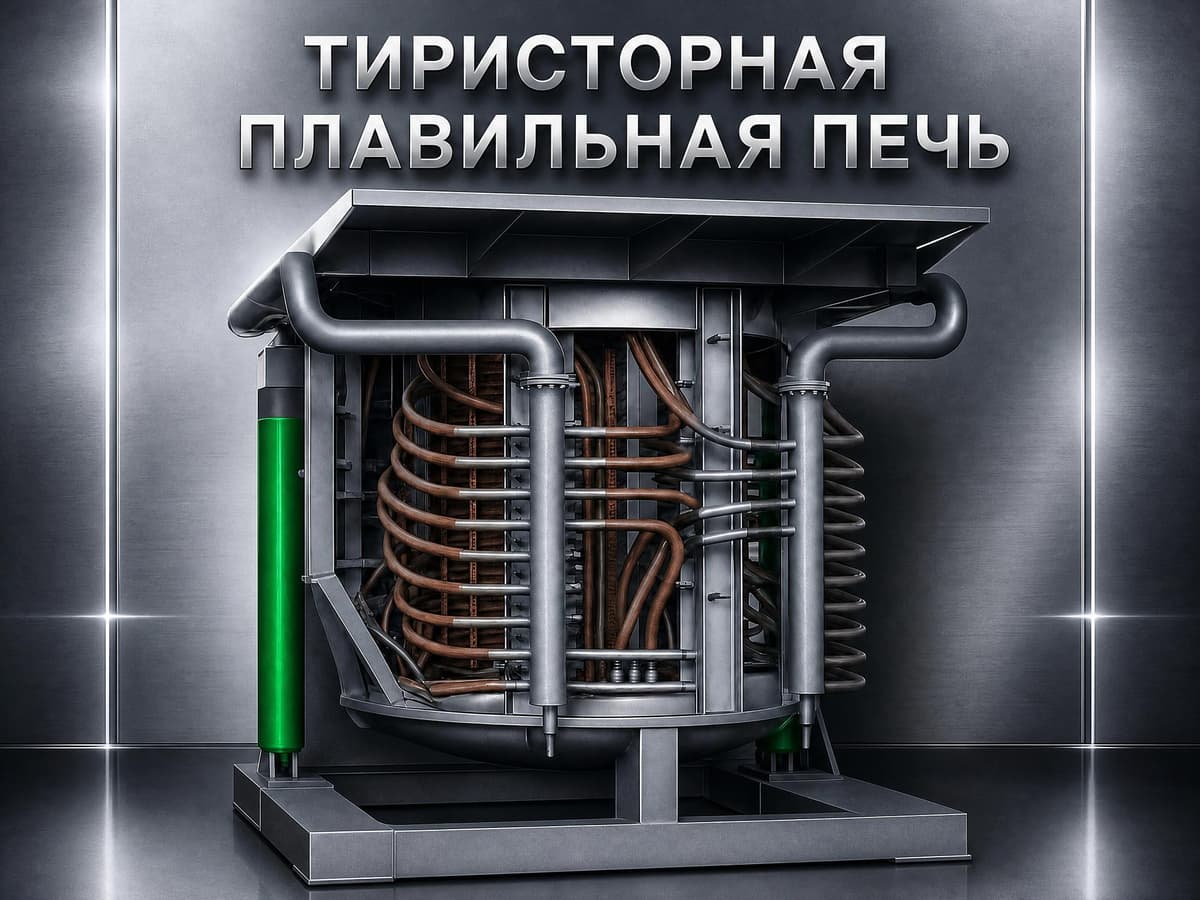 Индукционная тиристорная печь УИ-2Т-1500